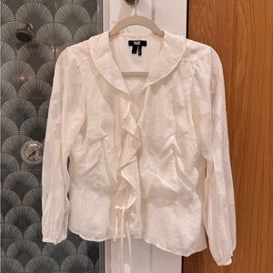 CBK Inspired PAIGE Women's Cream Ruffle Blouse